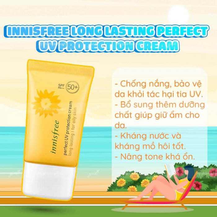 Review Kem Chống Nắng Cho Da Khô Innisfree Long Lasting Perfect Uv Protection Cream